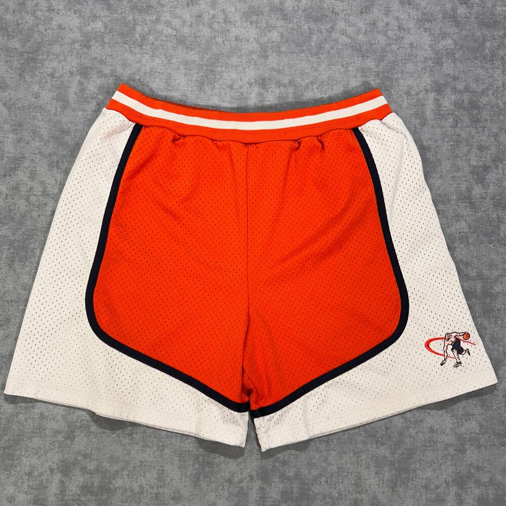 Vintage 90s AND1 Orange White Basketball Mesh Shorts Mens XL Mixtape Era